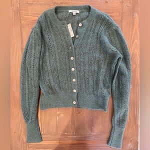 Madewell Pointelle-Stitch Cardigan in Alpaca Blend NWT Size Medium